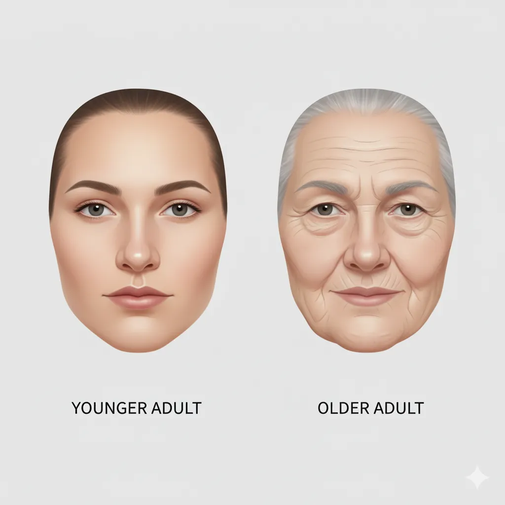 Button nose shape changes subtly with age as cartilage softens