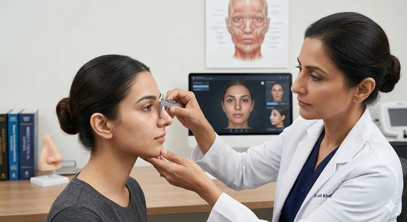 Button Nose Rhinoplasty: Are You a Good Candidate? 1 rhinoplasty consultation facial measurement assessment button nose candidate