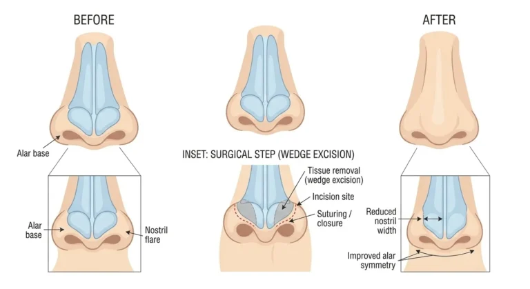 alarplasty nostril reduction alar base surgery diagram