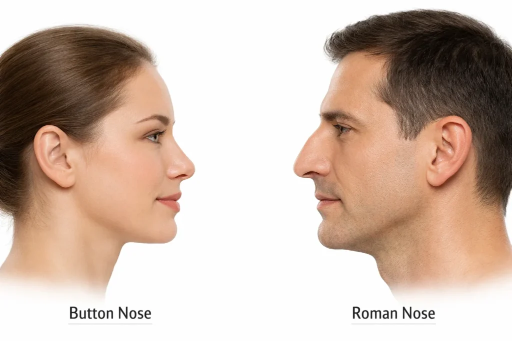 Button Nose vs Roman Nose: Key Structural Differences 4 button nose vs roman nose