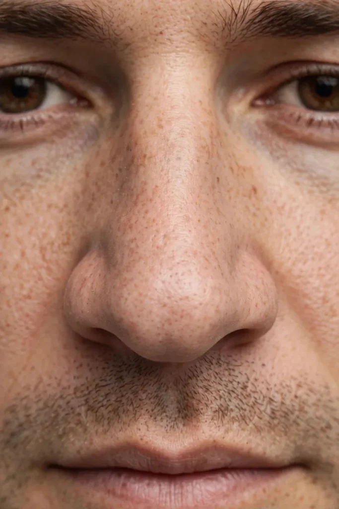 Button Nose vs Bulbous Nose: Structural Differences Explained 3 Illustrated front view of a bulbous nose with a wider rounded tip