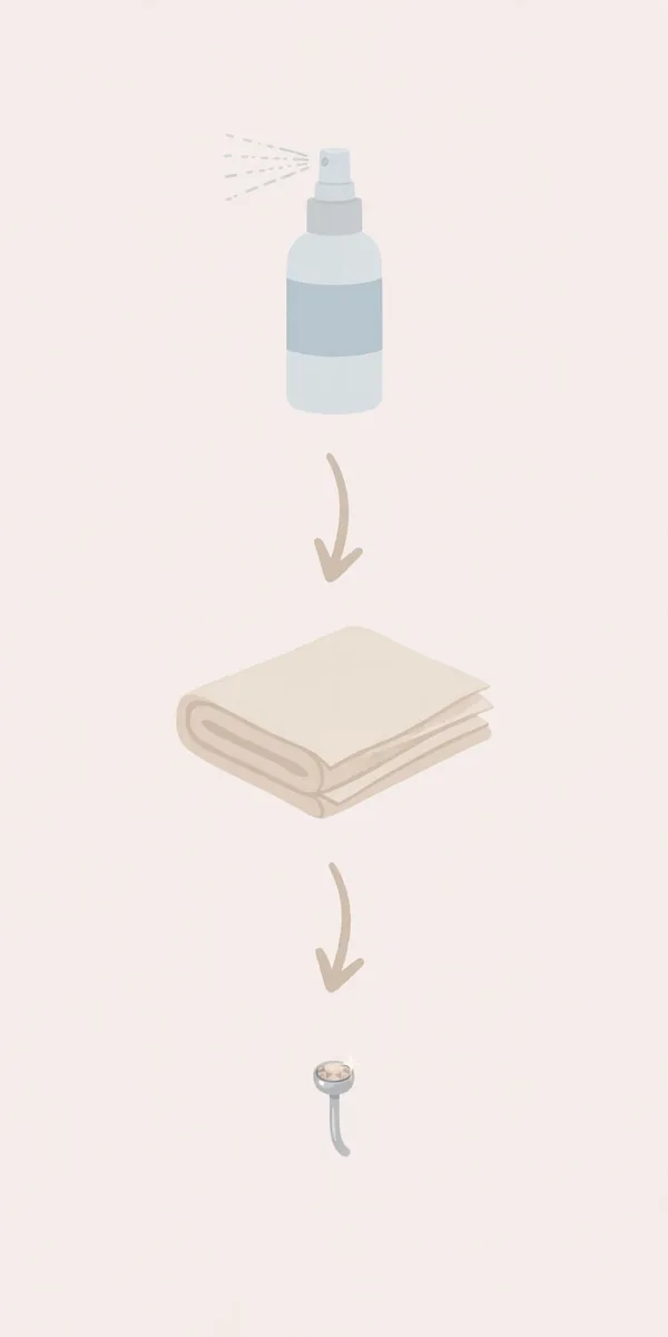 Nose Piercing Aftercare: The Complete Guide 1 Illustration of the daily nose piercing aftercare routine